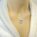 Silver Crystal Birthstone Mother & Child Circle Necklace May 1020021